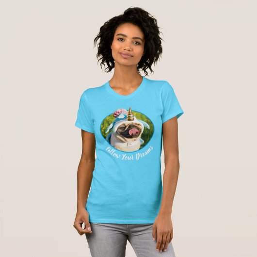 Unicorn Pug T-shirt (Voorkant volledig)