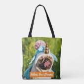 Unicorn Pug Tote Bag (Achterkant)