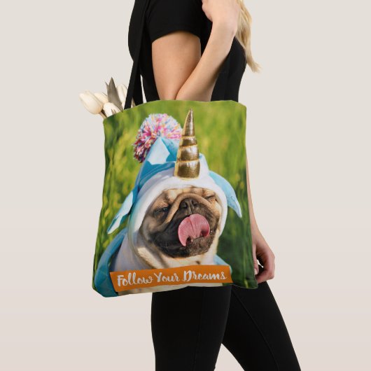 Unicorn Pug Tote Bag (Dichtbij)