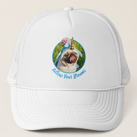 Unicorn Pug Trucker Pet (Voorkant)