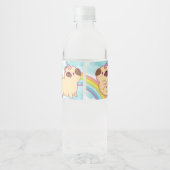 Unicorn Pug Water Fles Labels, Pug Birthday Waterfles Etiket (Achterkant)