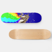 Unicorn pukes regenboog persoonlijk skateboard (Horizontaal)