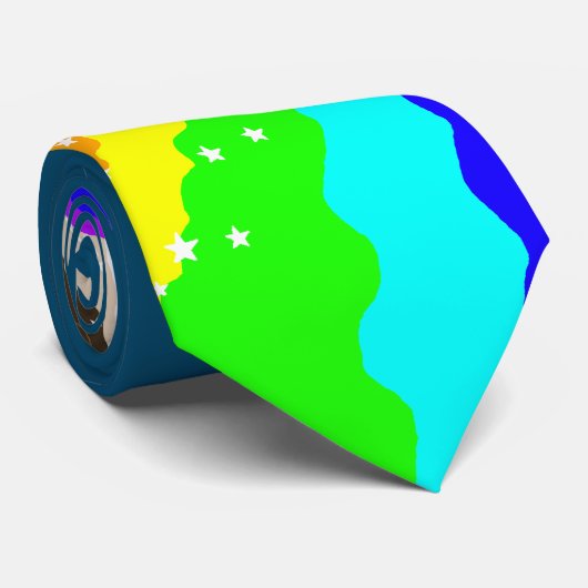 Unicorn pukes regenboog stropdas (Opgerold)