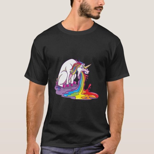 Unicorn Puking Rainbow T-shirt (Voorkant)