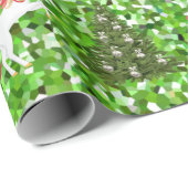 Unicorn Pulling Santa's Slaapse kerstbomen Cadeaupapier (Rol Hoek)