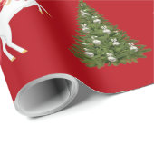 Unicorn Pulling Santa's Slaapse kerstcadeaus Cadeaupapier (Rol Hoek)