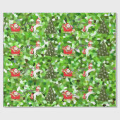 Unicorn Pulling Santa's Slaapse kerstcadeaus Cadeaupapier (Vlak)