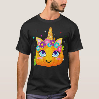 Unicorn Pumpkin Funny Thanksgiving Halloween T-shirt