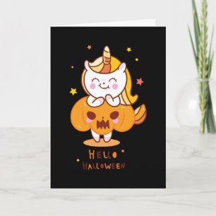 Unicorn Pumpkin Hallo Helloween Kaart
