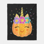 Unicorn Pumpkin Halloween Thanksgiving Fleece Deken (Voorkant)
