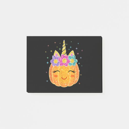 Unicorn Pumpkin Halloween Thanksgiving Post-it® Notes (Voorkant)