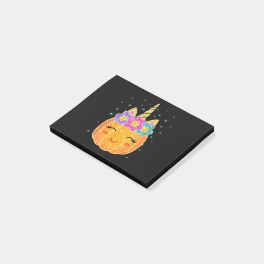 Unicorn Pumpkin Halloween Thanksgiving Post-it® Notes (Schuin)