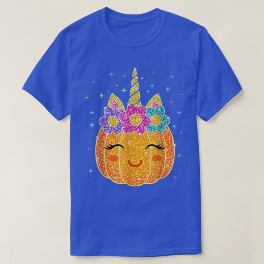 Unicorn Pumpkin Halloween Thanksgiving T-shirt (Design voorkant)