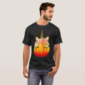 Unicorn Pumpkin Halloween Thanksgiving T-shirt (Voorkant volledig)