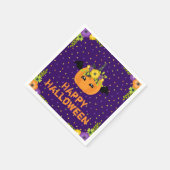 Unicorn Pumpkin Happy Halloween Paars Napkins Servet (Hoek)