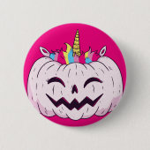 Unicorn Pumpkin Ronde Button 5,7 Cm (Voorkant)