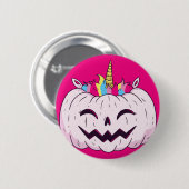 Unicorn Pumpkin Ronde Button 5,7 Cm (Voorkant /achterkant)