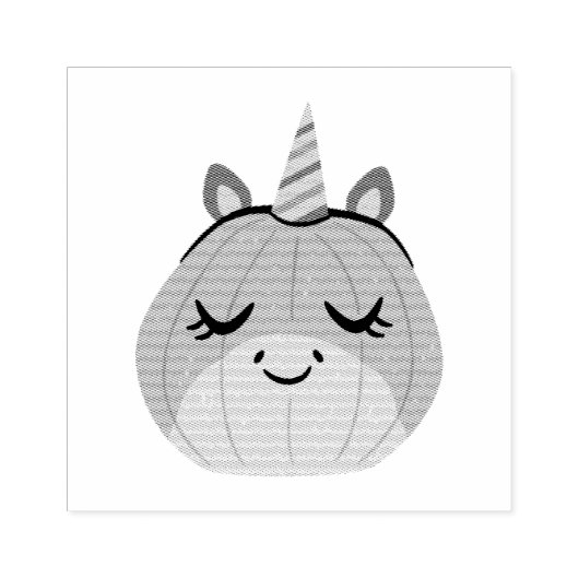 Unicorn Pumpkin Rubberstempel (Afrduk)
