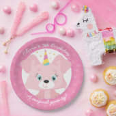 Unicorn Puppy Birthday Papieren Bordje (Feest)