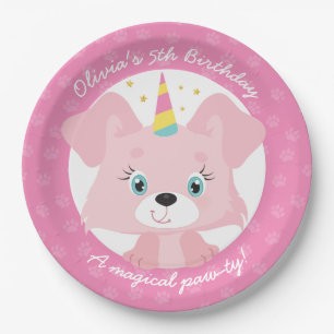 Unicorn Puppy Birthday Papieren Bordje