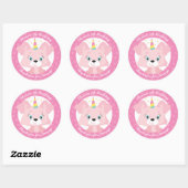 Unicorn Puppy Birthday Ronde Sticker (Vel)