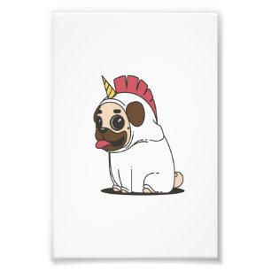 Unicorn Puppy   Cute Pug Hondenliefhebber Gift Foto Afdruk