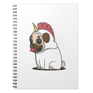 Unicorn Puppy Cute Pug Hondenliefhebber Gift Notitieboek