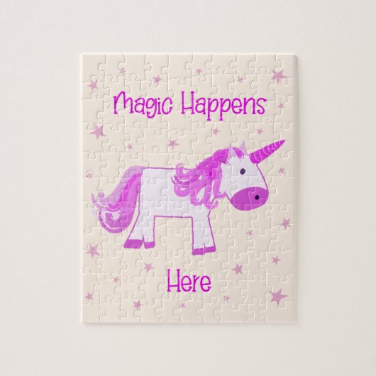 Unicorn Puzzle - Magie gebeurt hier Legpuzzel (Verticaal)