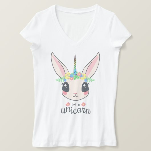 Unicorn rabbit cute women's t-shirt (Design voorkant)