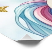 Unicorn Rainbow 1st Birthday Party Welcome Poster (Hoek)