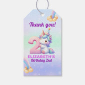 Unicorn Rainbow 2nd Birthday Party Cadeaulabel (Voorkant)