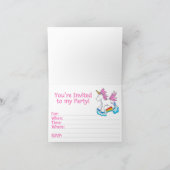 Unicorn Rainbow 4e verjaardag invulling uitnodigin (Binnen)