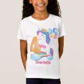 Unicorn Rainbow 4th Birthday T-shirt (Voorkant)