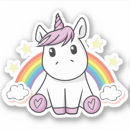 Unicorn Rainbow-afbeelding Sticker (Voorkant)