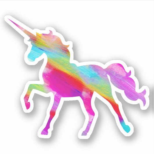 Unicorn Rainbow-afbeelding Sticker (Voorkant)