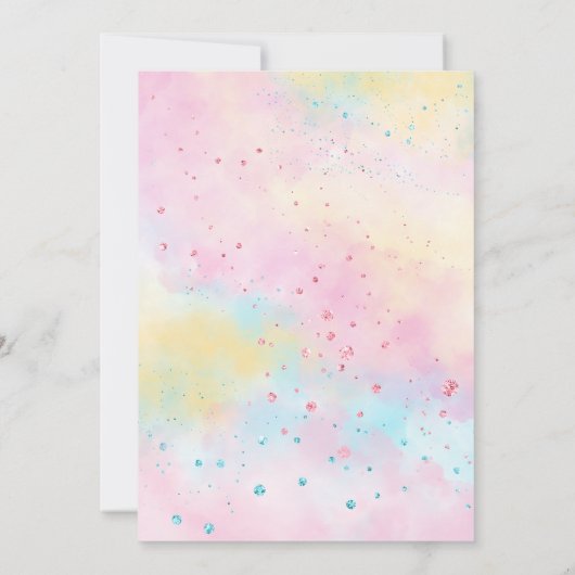 Unicorn Rainbow Baby shower Uitnodiging (Achterkant)