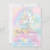 Unicorn Rainbow Baby Shower-uitvindingen Kaart (Voorkant)