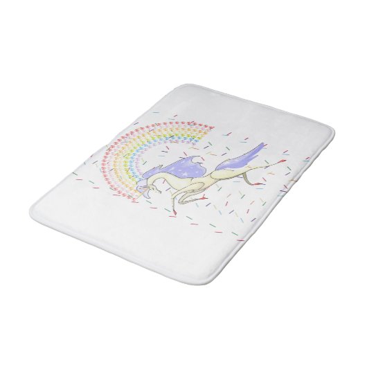 Unicorn, Rainbow Bathroom Bath Mat (Gekanteld)