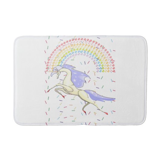 Unicorn, Rainbow Bathroom Bath Mat (Voorkant)