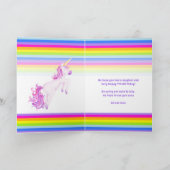 Unicorn rainbow belated 7th Birthday card Kaart (Binnen)