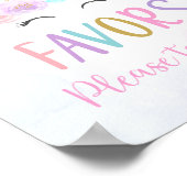 Unicorn Rainbow Birthday Favor Sign Poster (Hoek)