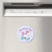 Unicorn Rainbow Birthday Girl Magneet (Insitu (Vaatwasser))
