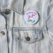 Unicorn Rainbow Birthday Girl Ronde Button 5,7 Cm (In situ)