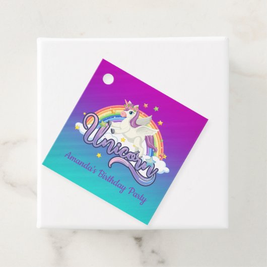 Unicorn Rainbow Birthday Magical Whimiscal Bedankjes Labels (In situ)