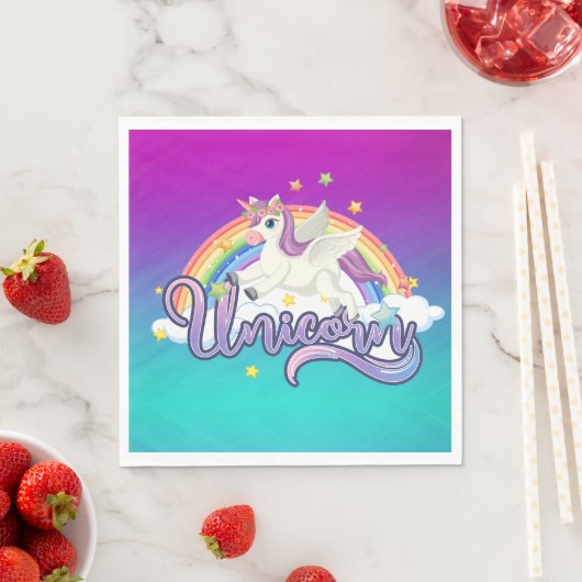 Unicorn Rainbow Birthday Magical Whimiscal Servet (Insitu)