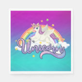 Unicorn Rainbow Birthday Magical Whimiscal Servet (Voorkant)