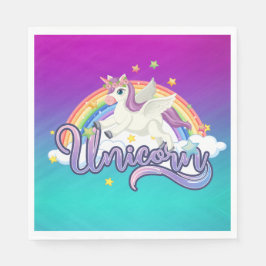 Unicorn Rainbow Birthday Magical Whimiscal Servet