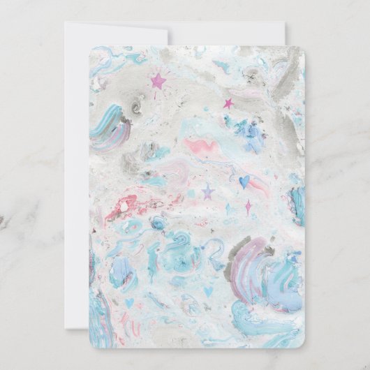 Unicorn Rainbow Birthday Party Invitation Kaart (Achterkant)