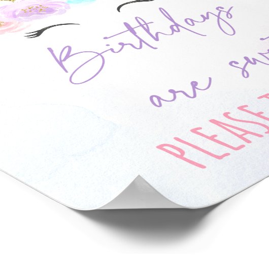 Unicorn Rainbow Birthday TreSign Poster (Hoek)