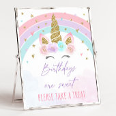 Unicorn Rainbow Birthday TreSign Poster